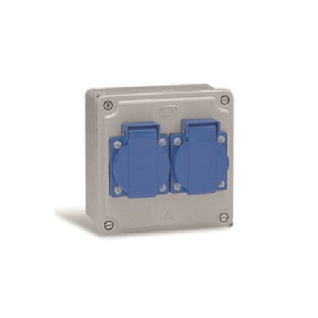 I-06202-1 CAJA MONTADA (2 BASES 2P+T 16A)