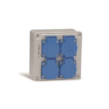 I-06203-1 CAJA MONTADA (4 BASES 2P+T 16A)