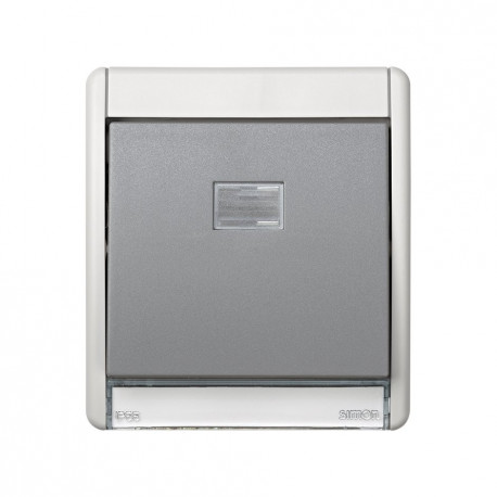 4400010-035 MARCO CON TECLA SIMPLE GRIS S.