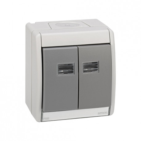 4490782-035 CAJA VACIA GRIS IP55 CON TECLA