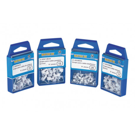 31.653/10/BOX GRAPA CABLE MANGUERA BLANCA 10mm  PRECIO POR CAJA
