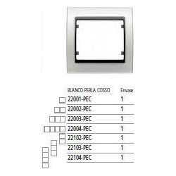 22002-PEC MARCO 2 ELEMENTOS HORIZONTAL METAL COSSO BLANCO PERLA MEGA