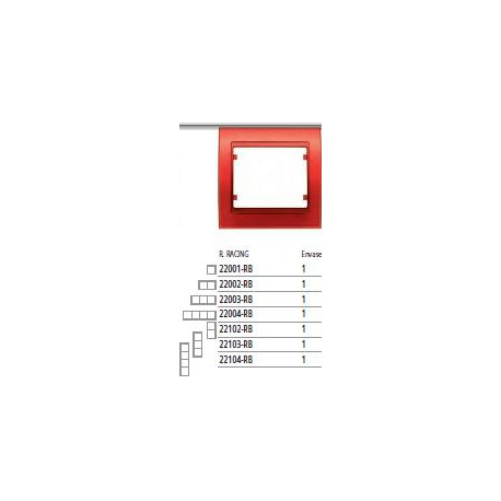 22004-RB MARCO 4 ELEMENTOS HORIZONTAL METAL ROJO RACING MEGA