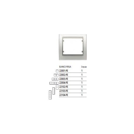 22103-PE MARCO 3 ELEMENTOS VERTICAL METAL BLANCO PERLA MEGA