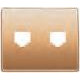 22783-DT TAPA TOMA DOBLE TELEFONO (RJ-11/RJ-45) DORADO TOSTADO MEGA