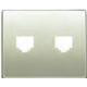 22783-BV TAPA TOMA DOBLE TELEFONO (RJ-11/RJ-45) BEIGE VINILLA MEGA