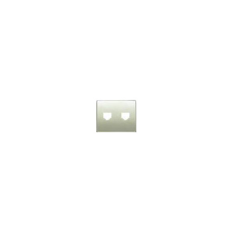 22783-BV TAPA TOMA DOBLE TELEFONO (RJ-11/RJ-45) BEIGE VINILLA MEGA