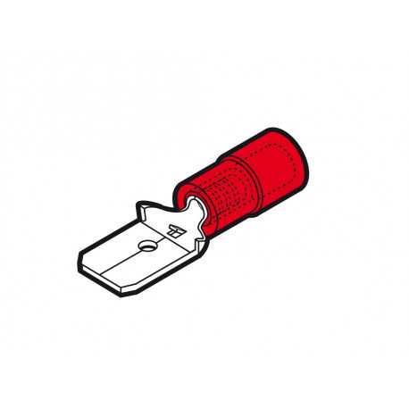 RF-M608 TERMINAL ENCHUFABLE ROJO MACHO 6,3 0.25-1.25mm