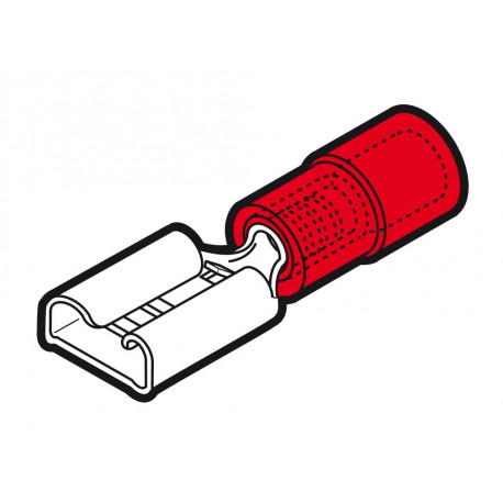 RF-F608 TERMINAL ENCHUFABLE ROJO HEMBRA 6,3x08 0.25-1.5mm