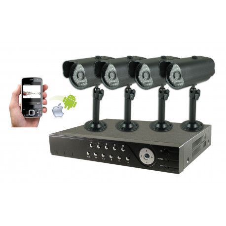 40036 KIT CCTV GRABADOR DIGITAL 4 ENTR + 4 CAMARAS BULLET COLOR