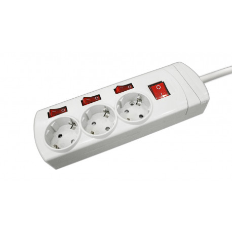 36.186 BASE 3 TOMAS C/INTERRUPTOR INDEPENDIENTE 1,5 MTS CABLE