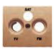 22341-DT TAPA TOMA R/TV-SAT 3 SALIDAS DORADO TOSTADO