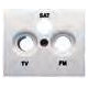 22341-PE TAPA TOMA R/TV-SAT 3 SALIDAS BLANCO PERLA