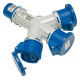 15006 ADAPTADOR MULTIPLE 3 TOMAS BAJA TENSION 2P+T 16A