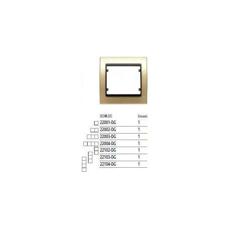 22004-DGC MARCO 4 ELEMENTOS HORIZONTAL METAL COSSO DORADO MEGA