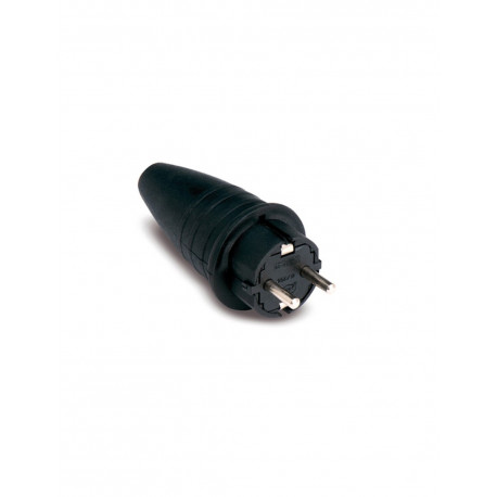 1144 CLAVIJA BIPOLAR GOMA CON TT LATERAL 16A 250V IP44 NEGRO