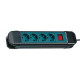 22414 BASE 4 TOMAS VERDES+ INTERT 2P+TTTL CABLE  COLOR NEGRO