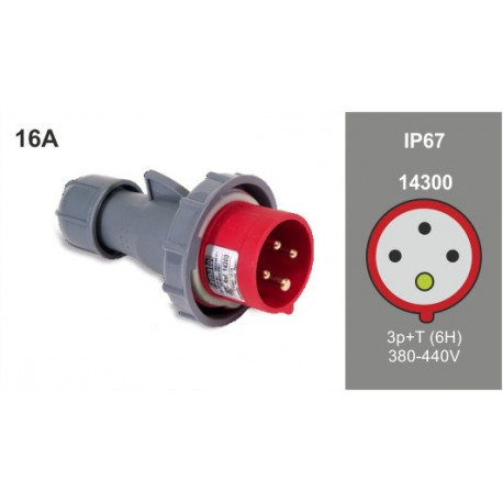 14300 CLAVIJA 3P+T 16A IP 67 380/415V