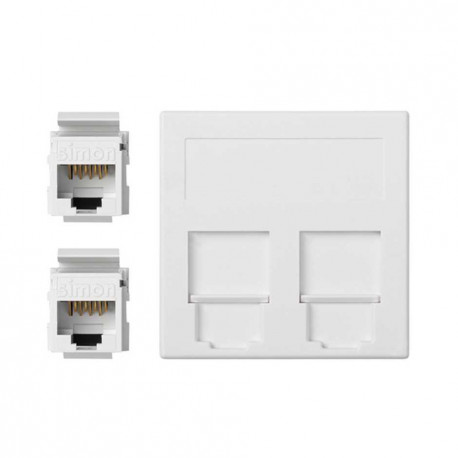 50002089-030 PLACA VD PLANA CG CON 2 CAT6U BLANCO