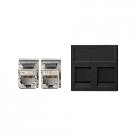 KB96F/14 PLACA K45 VD CG 2 KEYST RJ45 CAT6F GRAFITO