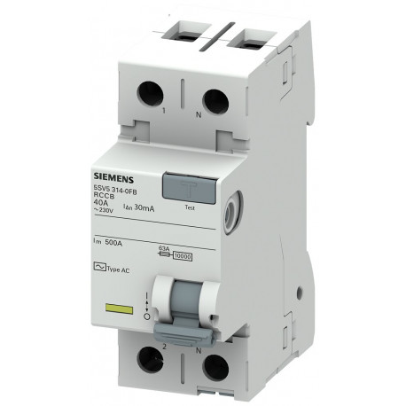 5SV5314-0FB DIFERENCIAL 2x40A 30MA 70MM MANETA GRIS