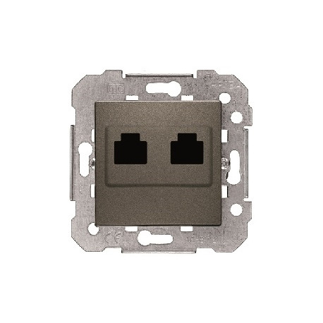 23586-2GL VIVA,TOMA DOBLE RJ45 CAT6,GRIS LAVA