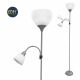 8425998300109 30010 LAMPARA DE PIE PLATEADA MODELO BOSTON E27 60W - LECTOR E14 40W