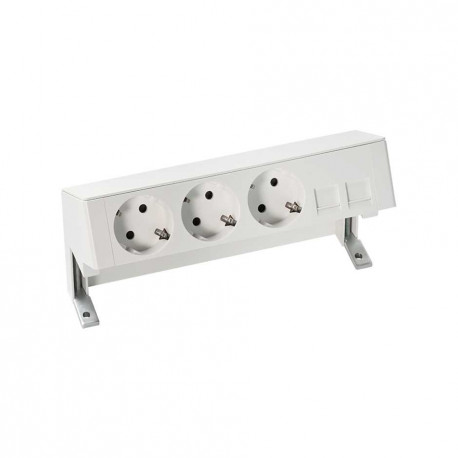 42403020-133 KIT SOBREMESA 3 SCHUKO 2 VENTANAS PARA RJ45 ALUM.