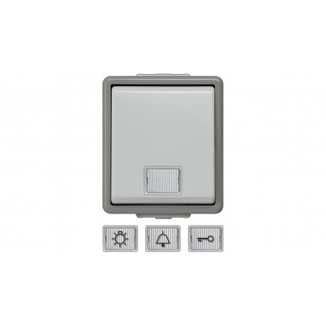 5TD4705 PULSADOR CON LUMINOSO GRIS OSCURO/ GRIS CLARO IP 44