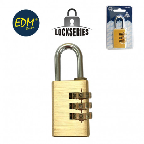 8425998852479 CANDADO LATON 85247 COMBINACION 27,5mm