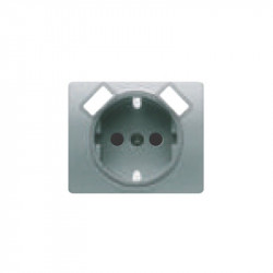 18724-USB-MA TAPA BASE SCHUKO + 2 USB ALUMINIO