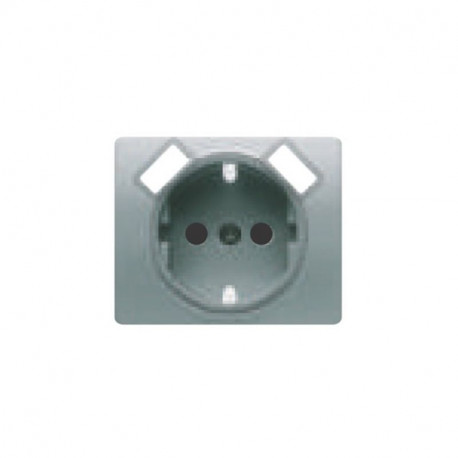 18724-USB-MA TAPA BASE SCHUKO + 2 USB ALUMINIO