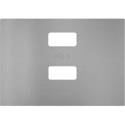 21780-USB-PL TAPA CARGADOR DOBLE USB PLATA LUNA