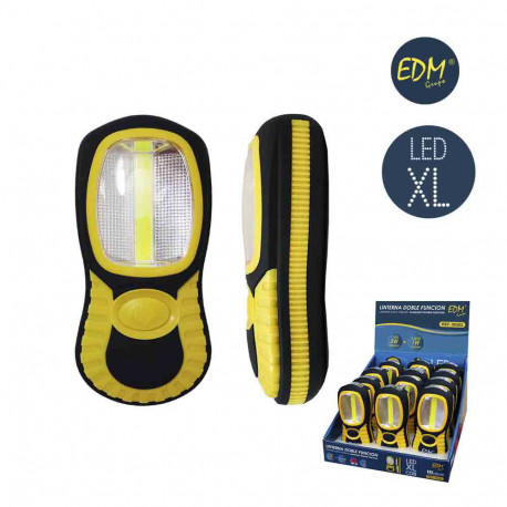 36382 LINTERNA LED DOBLE FUNCION 1LED XL x 3W Y 3LED x 1W CON GANCHO E IMAN
