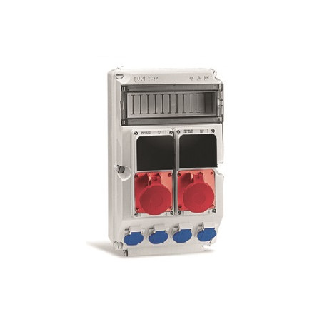 00T17-3 CAJA TCP (12 MODULOS+ 4 BASES 2P+T 16A+ BASE 3P+T 16A C/BLOQUEO + BASE 3P+T 32A C/BLOQUEO)