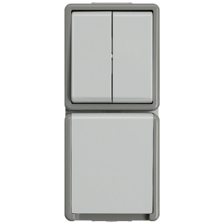 5TA4815 DOBLE INTERRUPTOR+ BASE ENCHUFE ESTANCA